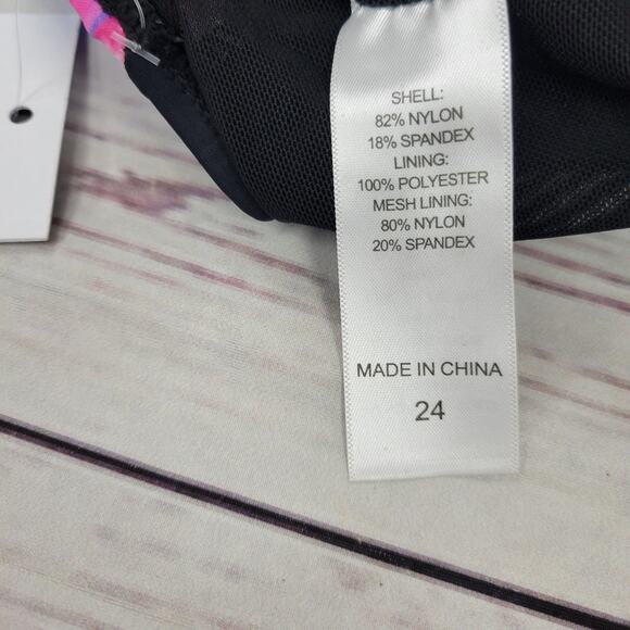 Fullfitall Black Floral One Piece Swimsuit - Size 24 - Picture 3 of 5